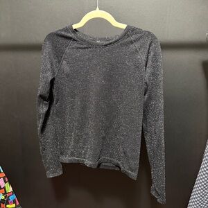 Athleta Black Sparkle Knit Top